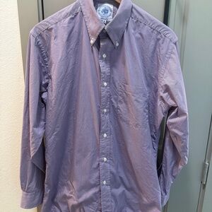 JPress Purple Mini-Gingham Button Down